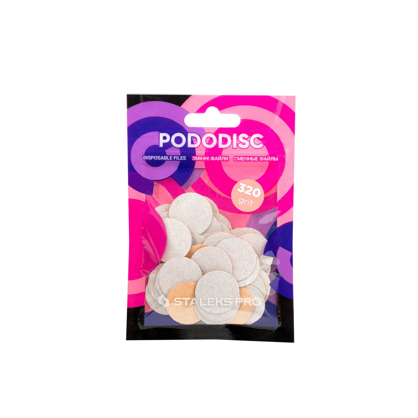 Disposable white files for pedicure disc PODODISC M EXPERT 320 grit - 50 pcs (PDF-20-320w)
