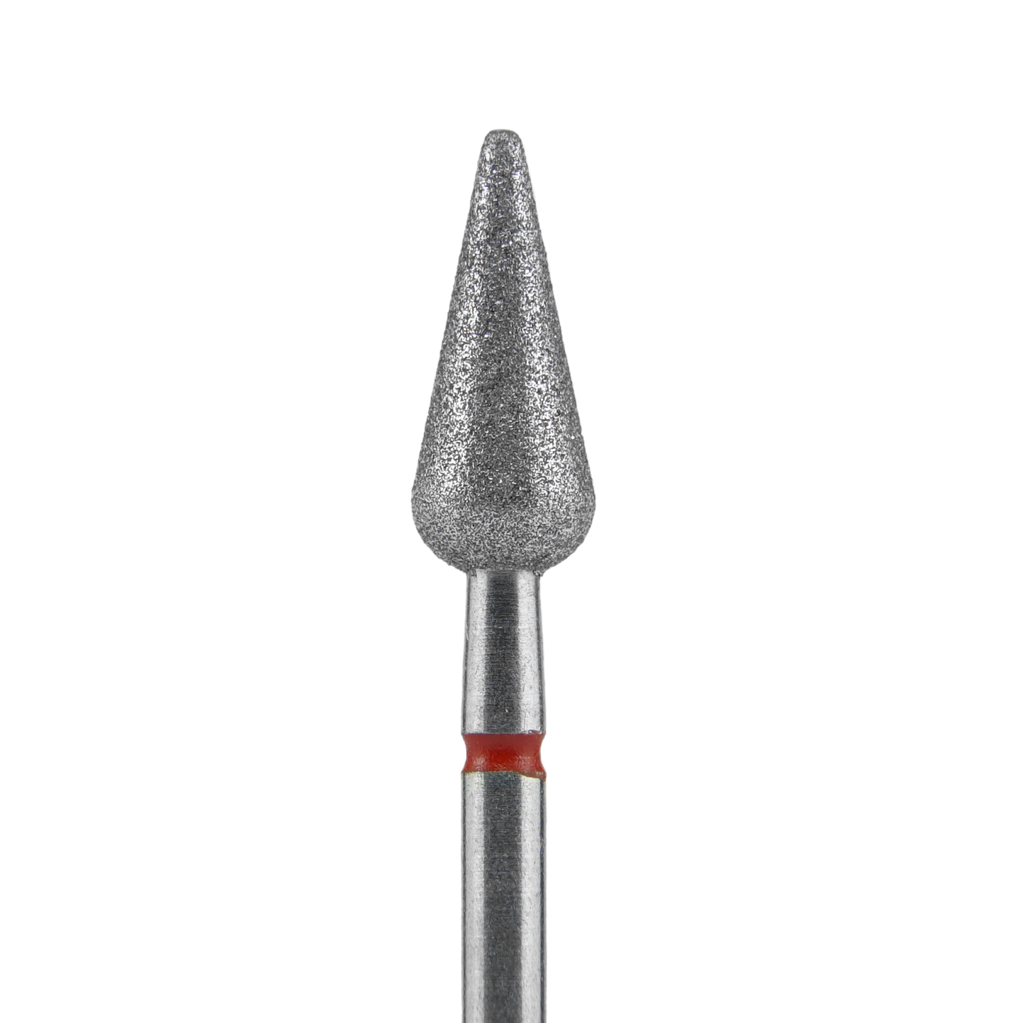 Diamond nail drill bit pointed pear red EXPERT head diameter 5 mm / working part 12 mm (FA100R050/12)