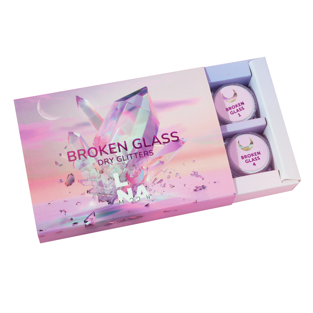 LUNAmoon 'BROKEN GLASS' dry glitter set - 6 pcs