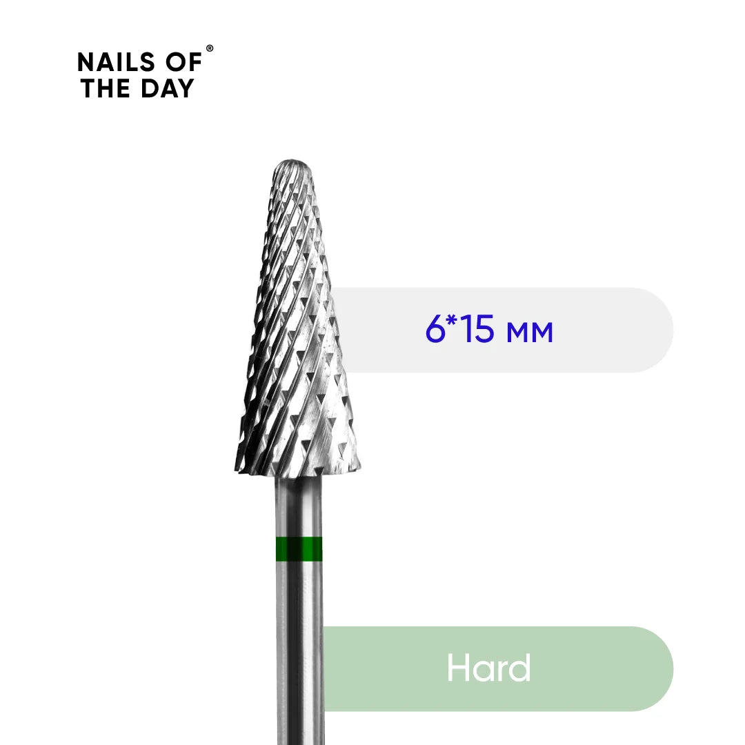 NOTD Carbide nail drill bit cone Green - 6*15 mm