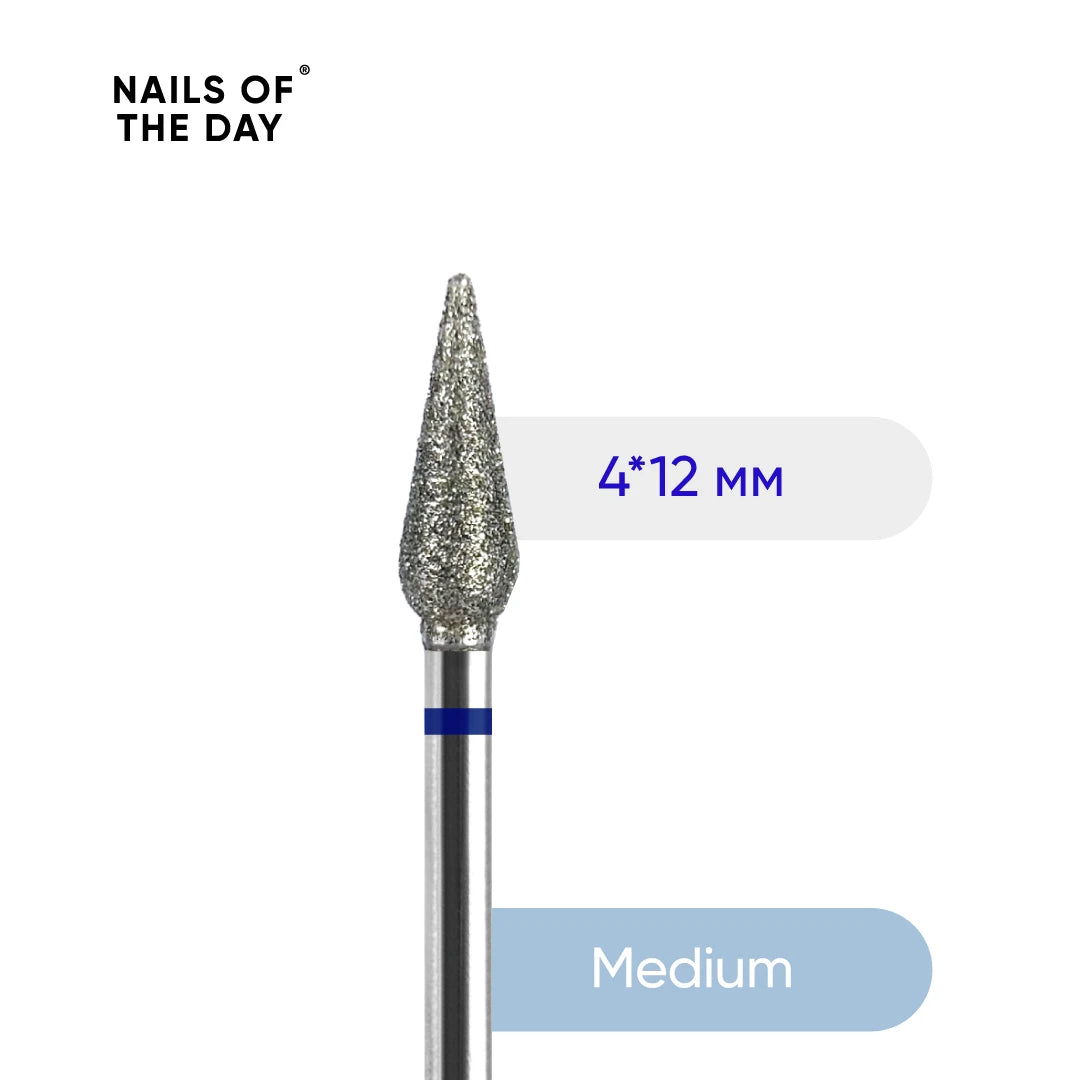 NOTD Diamond drill bit, Blue carrot shape - 4*12 mm