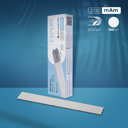 Disposable white files papmAm EXPERT 22 100 grit - 50 pcs