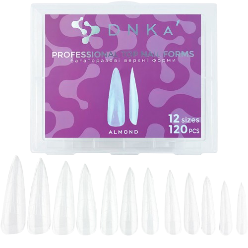 DNKA REUSABLE UPPER NAIL FORMS "Almond" - 120 pieces