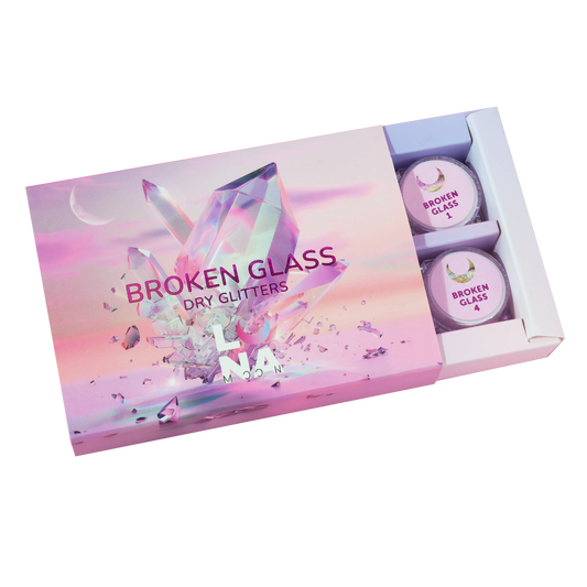 LUNAmoon 'BROKEN GLASS' dry glitter set - 6 pcs