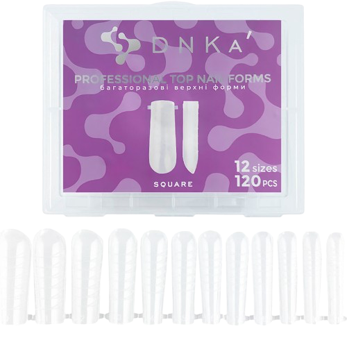 DNKA REUSABLE UPPER NAIL FORMS "Square" - 120 pieces