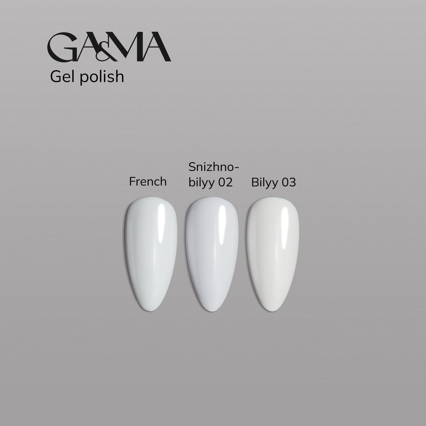 GA&MA gel polish 002 "Snizhno-bilyy" - 15 ml