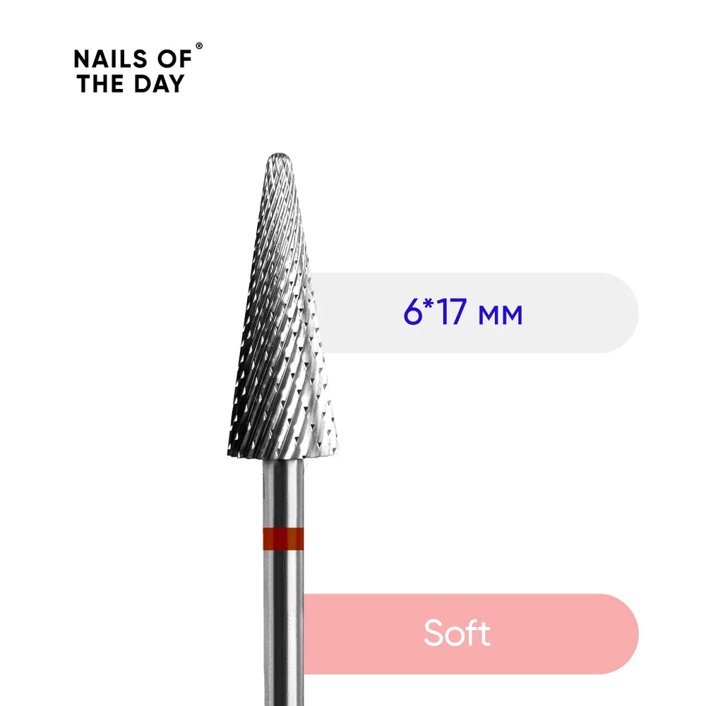 NOTD Carbide nail drill bit cone Red - 6*17 mm