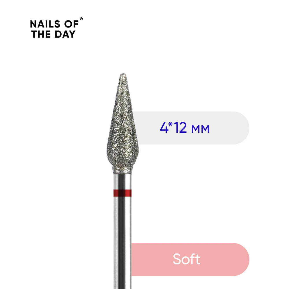 NOTD Diamond drill bit, Red carrot shape - 4*12 mm