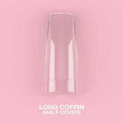 LUNAmoon Gel Tips Coffin Long (Half Cover) - 500 pcs